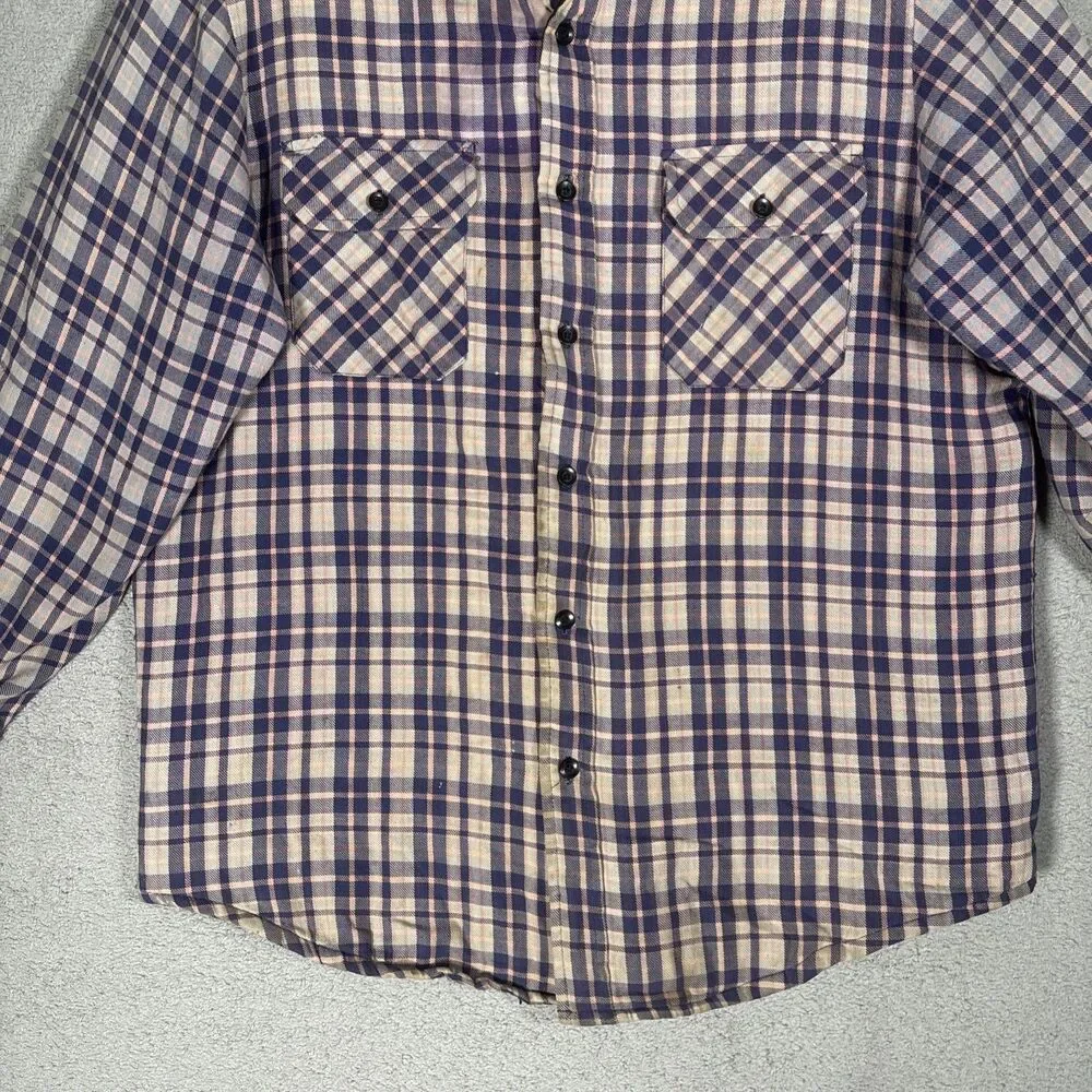 Vintage Sears The Men’s Store Shacket Men’s Size L Lined Insulated Plaid‎